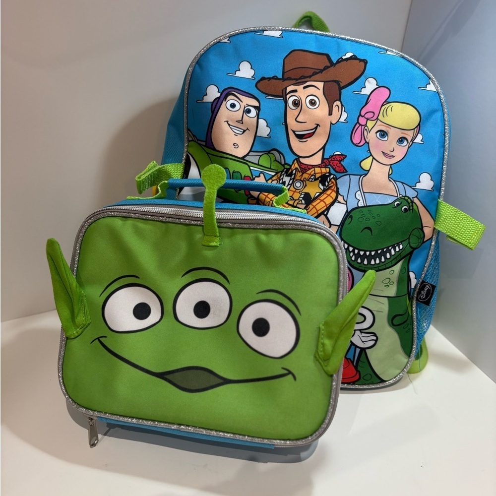 Disney Pixar Toy Story Alien Backpack Lunch Bag Set Kids School Bag - Picture 4 of 9